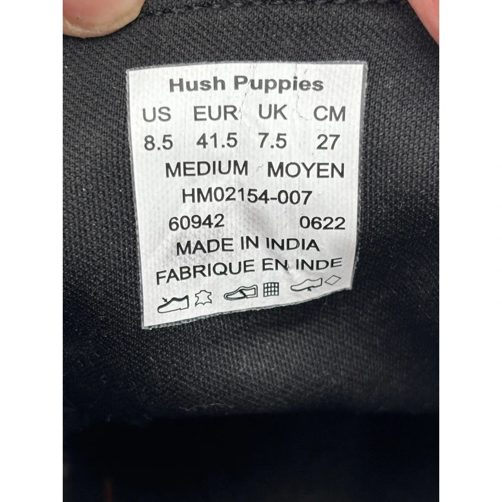 Hush Puppies Men's 8.5 M Black Leather Chukka Boots Lace Up Bounce Comfort